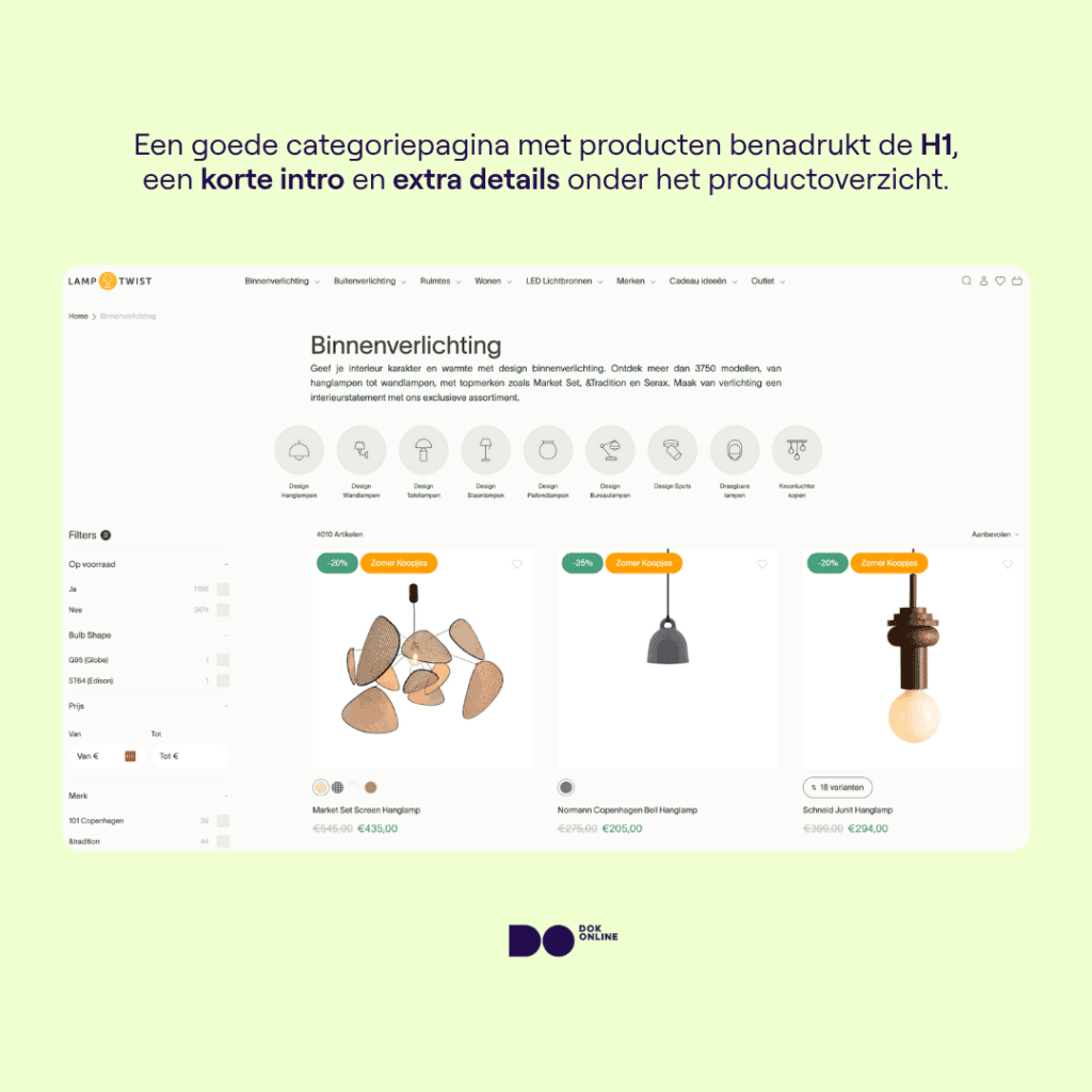 Een screenshot van een e-commerce productoverzichtspagina