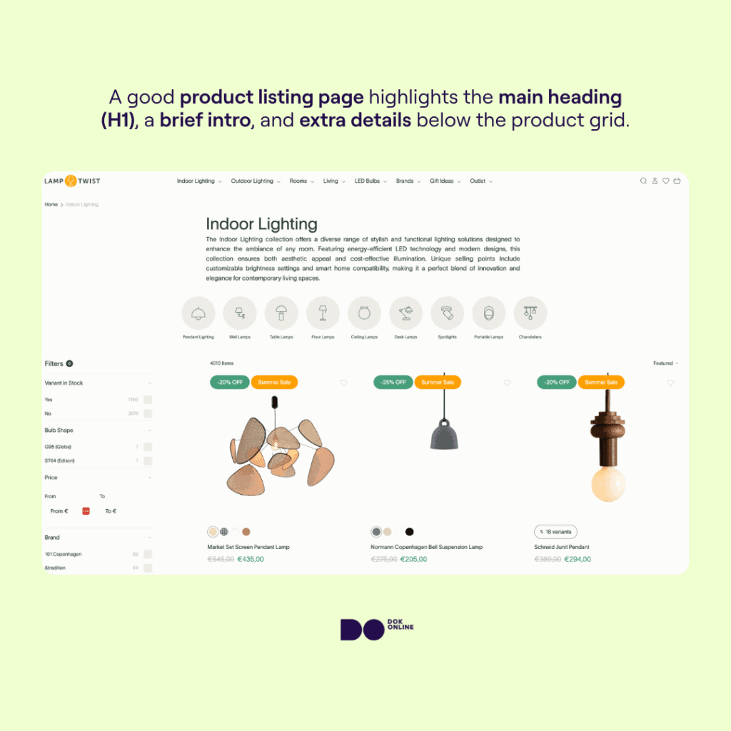 A screenshot of an ecommerce product listing pag