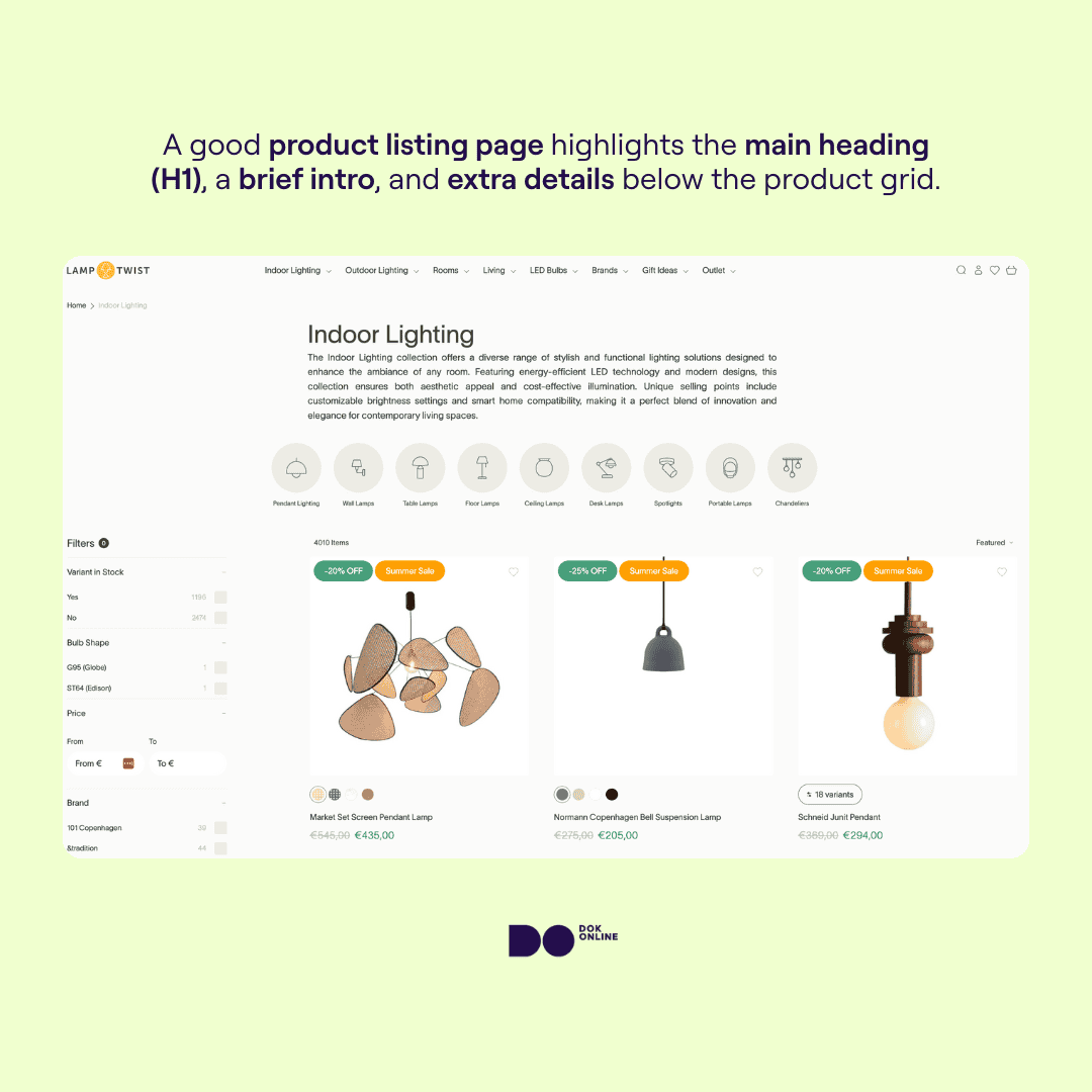 A screenshot of an ecommerce product listing pag